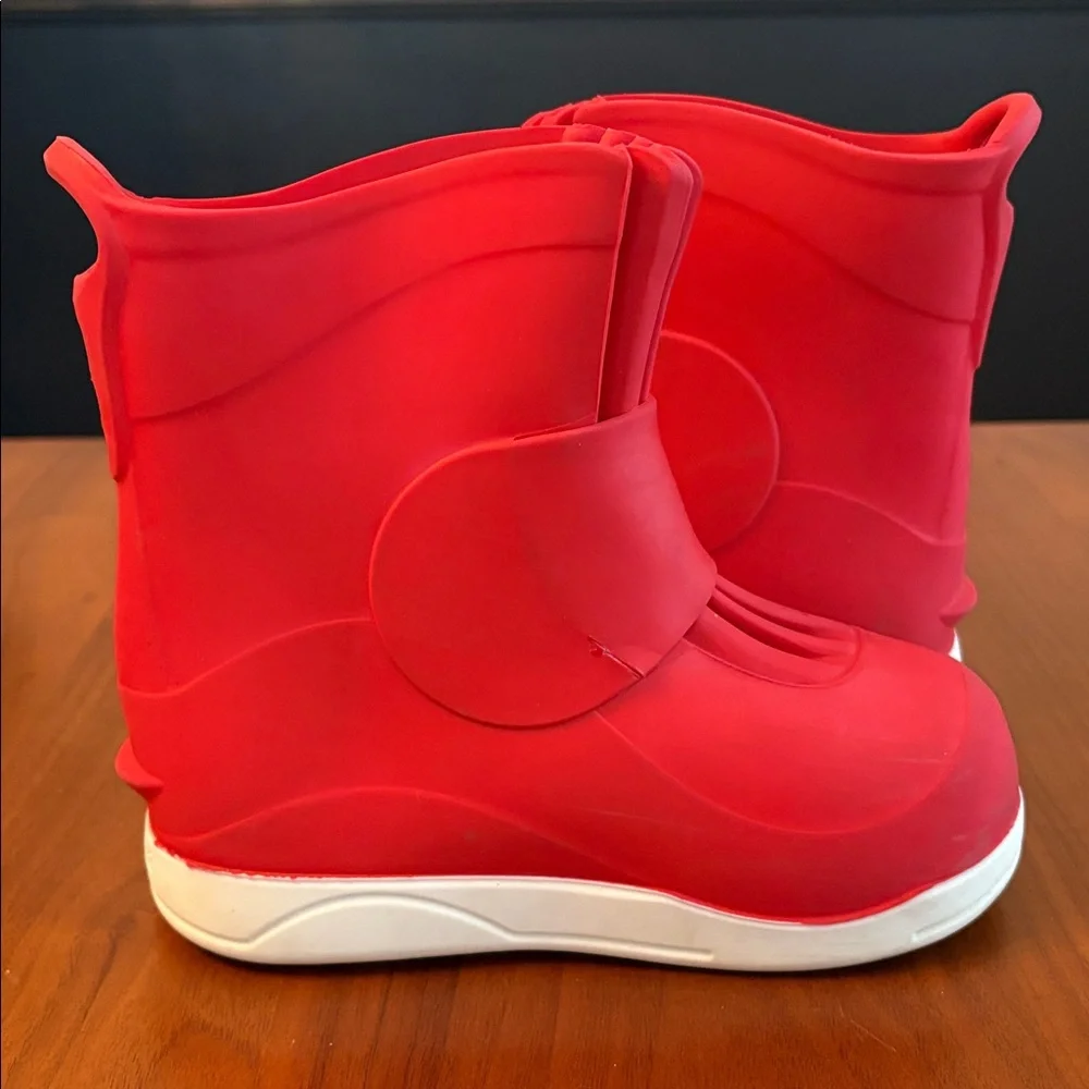Butler Kids Emperor Slip-On Overboot Waterproof Rubber Rain Boots, Red, Size 10